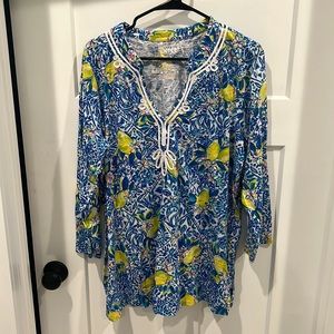 Excellent used condition size XL Lilly Pulitzer Kaia knit tunic in Zest for Life